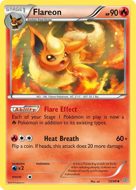 Flareon, Pokémon card AOR 13 — Ancient Origins set