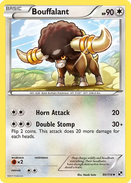 Bouffalant, Pokémon card BLW 90 — Black & White set