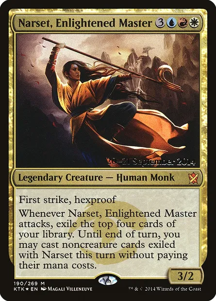 Narset, maîtresse éclairée, carte Magic PKTK 190s — extension Khans of Tarkir Promos