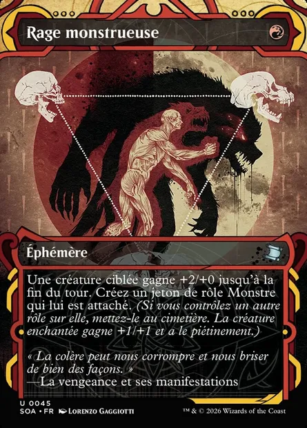 Rage monstrueuse, carte Magic SOA 45 — extension Secrets of Strixhaven Mystical Archive