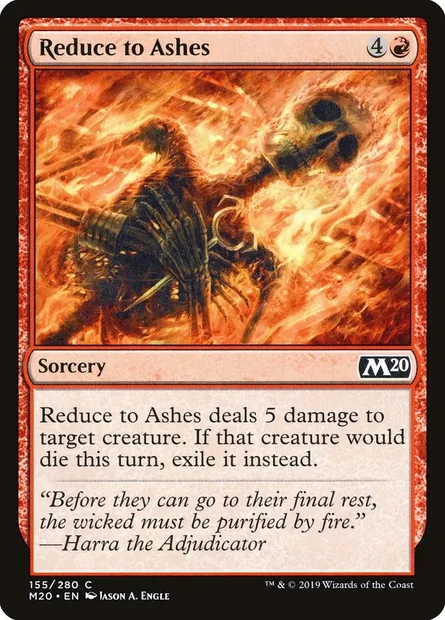 Reduce to Ashes, Magic card M20 155 — Core Set 2020 set