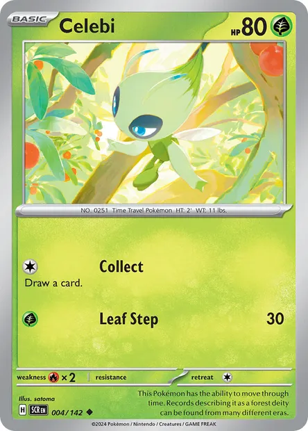 Celebi, Pokémon card SCR 004 — Stellar Crown set