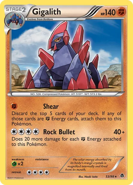 Gigalith, Pokémon card EPO 53 — Emerging Powers set