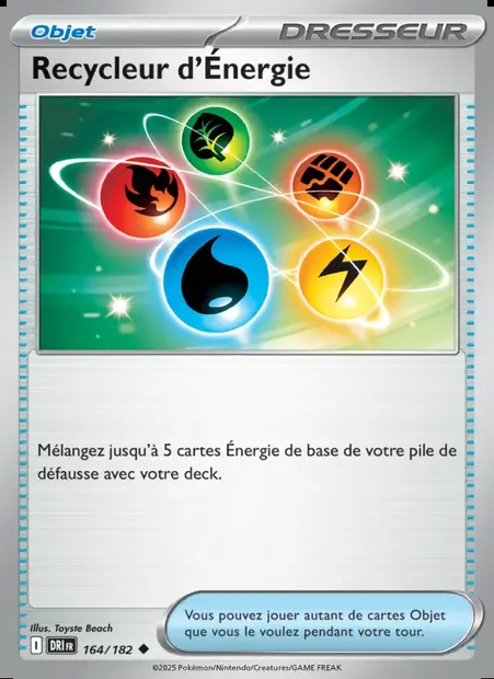 Recycleur d'Énergie, carte Pokémon DRI 164 — extension Rivalités Destinées