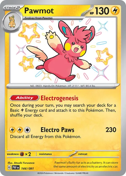 Pawmot, Pokémon card PAF 144 — Paldean Fates set