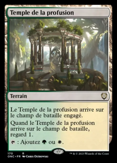 Temple de la profusion, carte Magic ONC 170 — extension Phyrexia: All Will Be One Commander