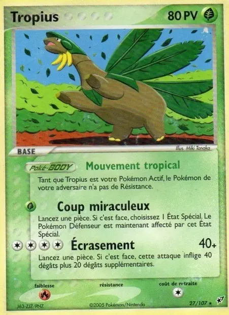 Tropius, carte Pokémon DX 27 — extension EX Deoxys