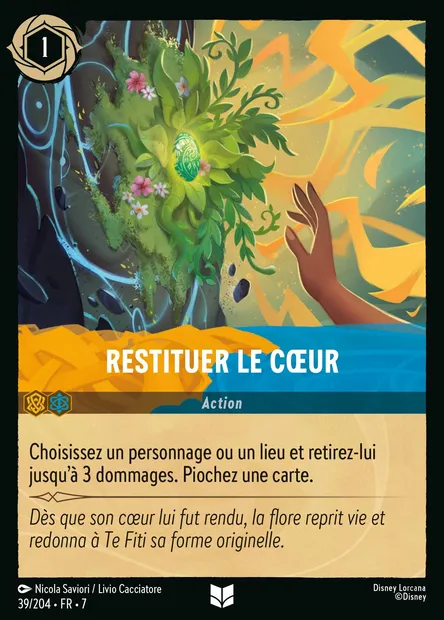 Restituer le Cœur, carte Disney Lorcana CH7-039 — extension L'île d'Archazia