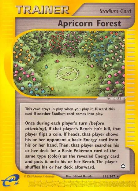 Apricorn Forest, Pokémon card AQ 118 — Aquapolis set