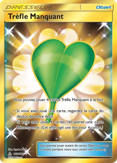 Trèfle Manquant, carte Pokémon UPR 168 — extension Ultra-Prisme