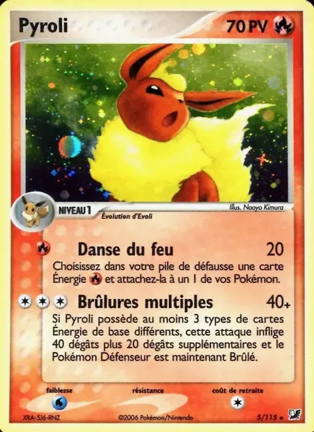 Pyroli, carte Pokémon UF 5 — extension EX Forces Cachées