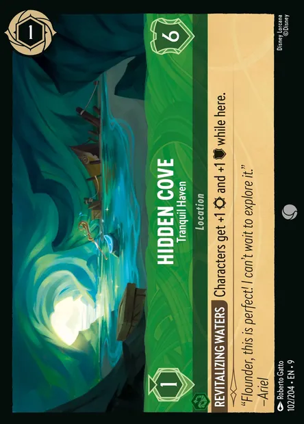 Hidden Cove - Tranquil Haven, Disney Lorcana card CH9-102 — Fabled set