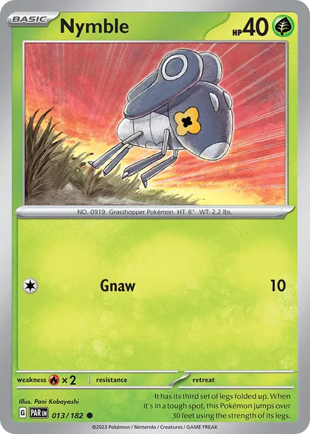 Nymble, Pokémon card PAR 013 — Paradox Rift set