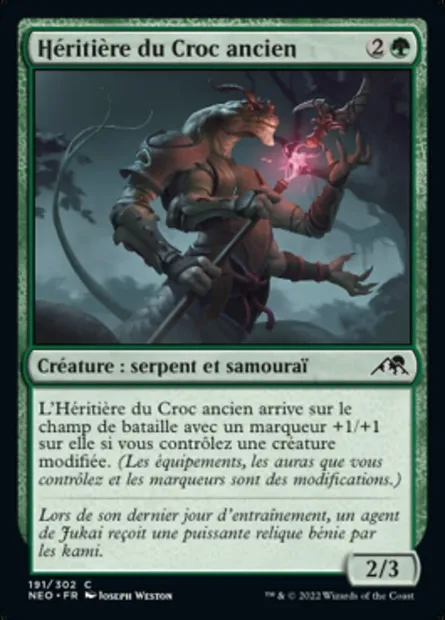 Héritière du Croc ancien, carte Magic NEO 191 — extension Kamigawa: La Dynastie Néon