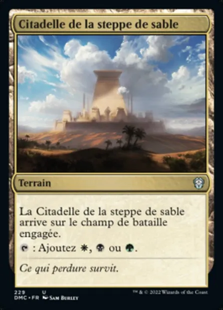 Citadelle de la steppe de sable, carte Magic DMC 229 — extension Dominaria United Commander