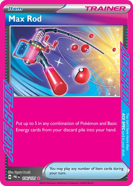Max Rod, Pokémon card PRE 116 — Prismatic Evolutions set