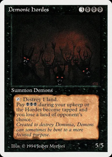 Demonic Hordes, Magic card SUM 104 — Summer Magic / Edgar set