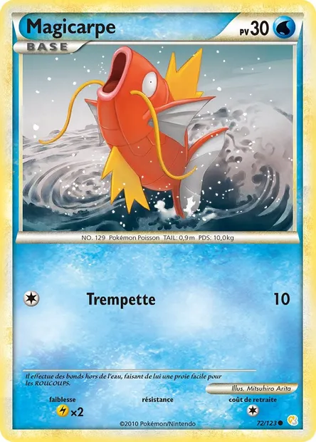 Magicarpe, carte Pokémon HS 72 — extension HeartGold SoulSilver