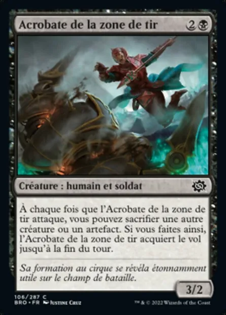 Acrobate de la zone de tir, carte Magic BRO 106 — extension La Guerre Fratricide