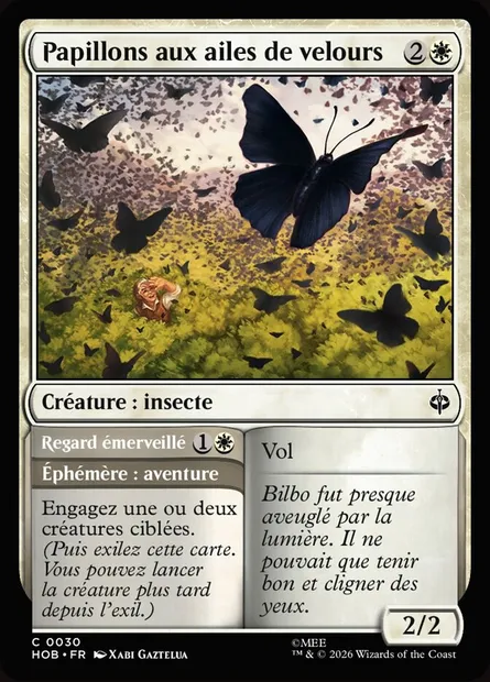 Papillons aux ailes de velours // Gaze in Wonder, carte Magic HOB 30 — extension The Hobbit