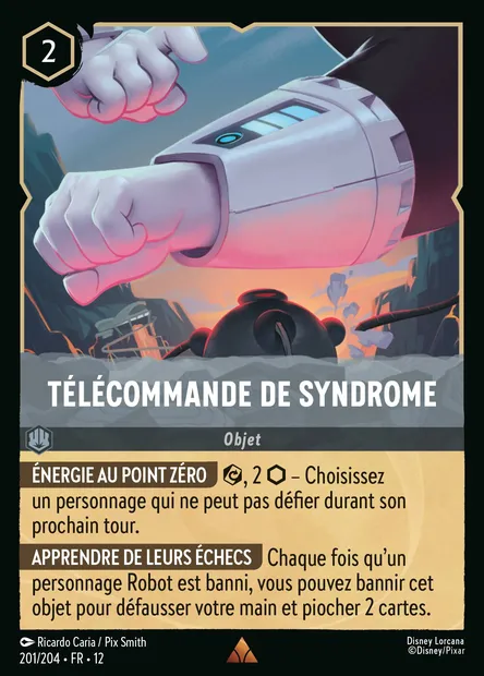 Télécommande de Syndrome, carte Disney Lorcana CH12-201 — extension Contrées Inconnues