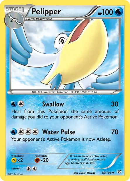 Pelipper, Pokémon card ROS 19 — Roaring Skies set