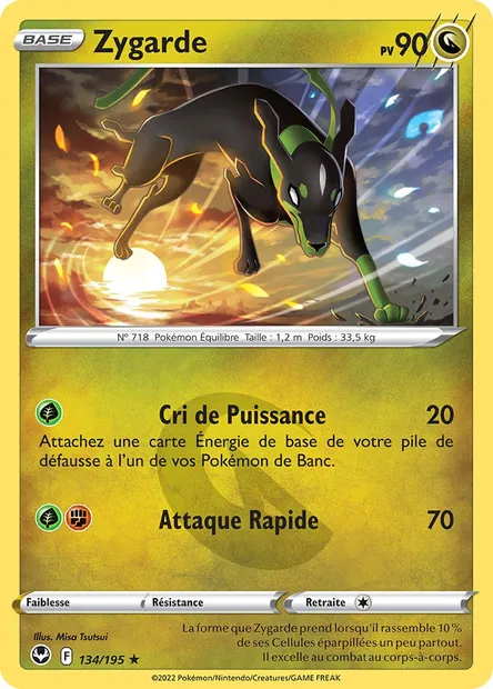 Zygarde, carte Pokémon SIT 134 — extension Tempête Argentée