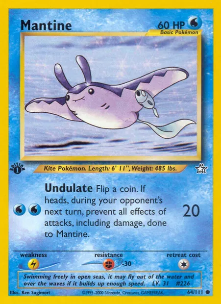 Mantine, Pokémon card NG 64 — Neo Genesis set