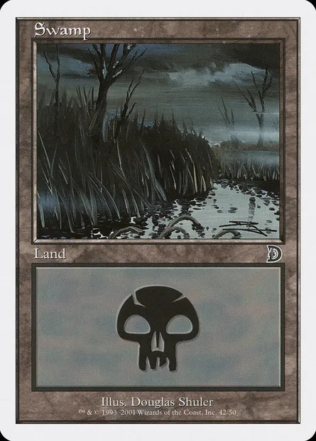 Swamp, Magic card DKM 42 — Deckmasters set