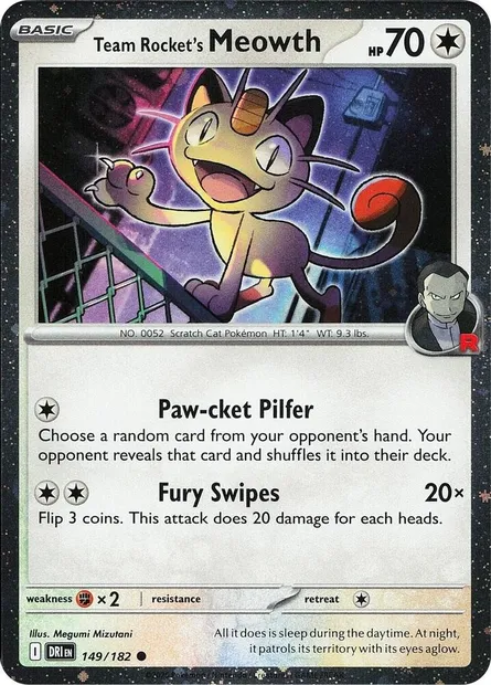Miaouss de la Team Rocket, carte Pokémon TDX 149 — extension Theme Deck & Blisters Exclusives