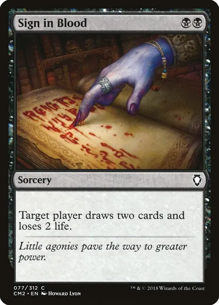 Signature de sang, carte Magic CM2 77 — extension Commander Anthology Volume II