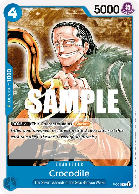 Crocodile, One Piece card P-004 — Promotion card set