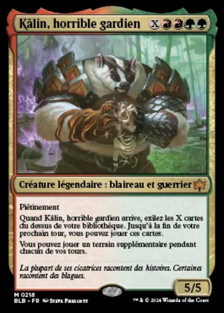 Kâlin, horrible gardien, carte Magic BLB 218 — extension Bloomburrow