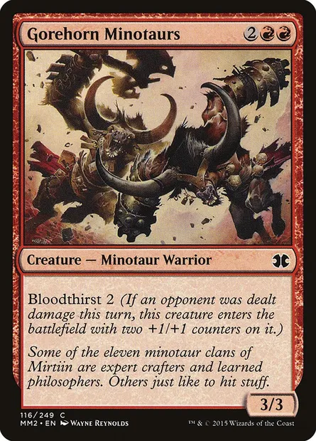 Gorehorn Minotaurs, Magic card MM2 116 — Modern Masters 2015 set