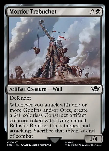 Mordor Trebuchet, Magic card LTR 97 — The Lord of the Rings: Tales of Middle-earth set