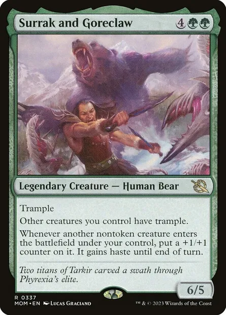 Surrak and Goreclaw, Magic card MOM 337 — March of the Machine set