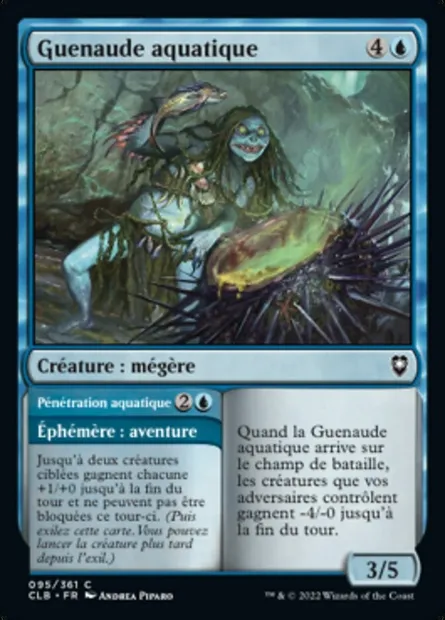 Guenaude aquatique // Pénétration aquatique, carte Magic CLB 95 — extension Commander Légendes : la bataille de la Porte de Baldur