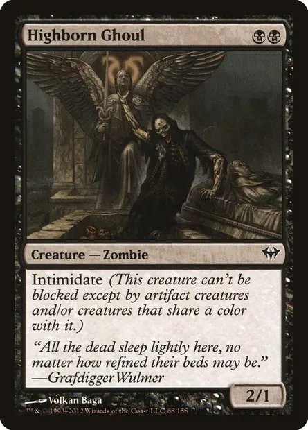 Highborn Ghoul, Magic card DKA 68 — Dark Ascension set