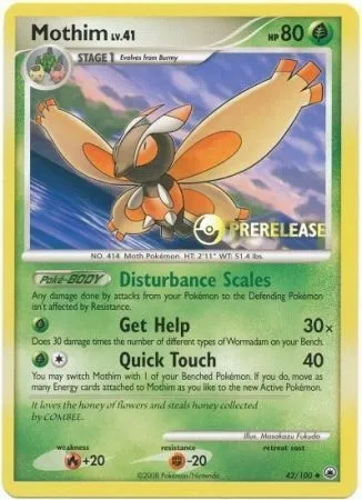 Mothim Lv.41, Pokémon card PRE 042 — Prerelease Promos set