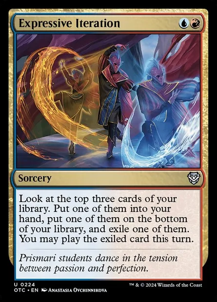 Expressive Iteration, Magic card OTC 224 — Outlaws of Thunder Junction Commander set