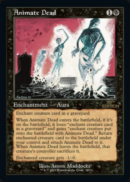 Animate Dead, Magic card 30A 389 — 30th Anniversary Edition set