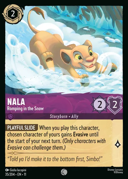 Nala - Romping in the Snow, Disney Lorcana card CH11-035 — Winterspell set