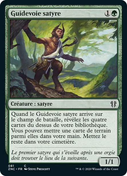 Guidevoie satyre, carte Magic ZNC 81 — extension Zendikar Rising Commander