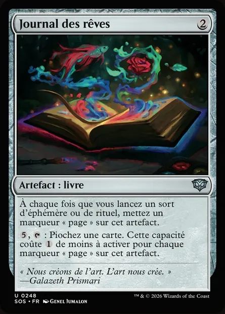 Journal des rêves, carte Magic SOS 248 — extension Secrets of Strixhaven