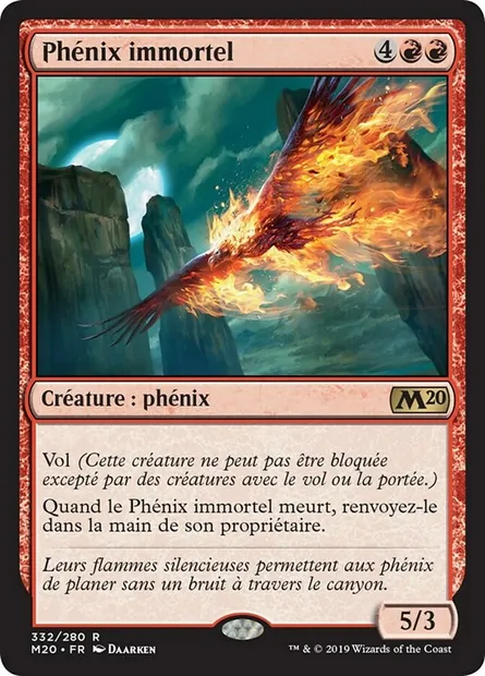 Phénix immortel, carte Magic M20 332 — extension Core Set 2020