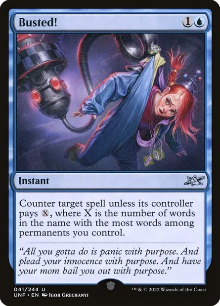 Busted!, carte Magic UNF 41 — extension Unfinity