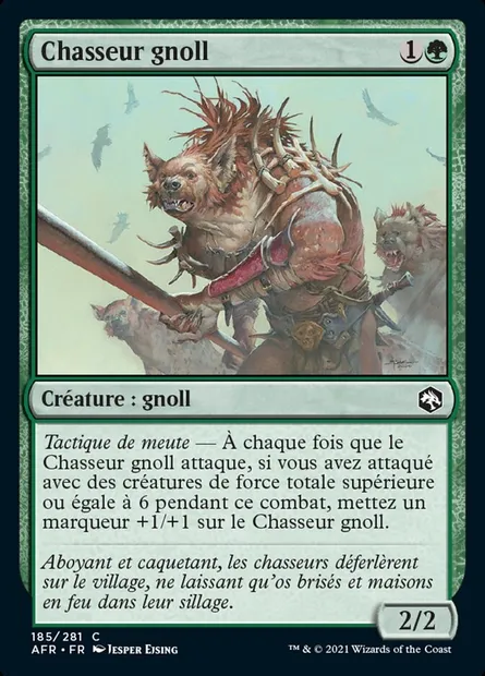 Chasseur gnoll, carte Magic AFR 185 — extension Forgotten Realms: Aventures dans les Royaumes Oubliés