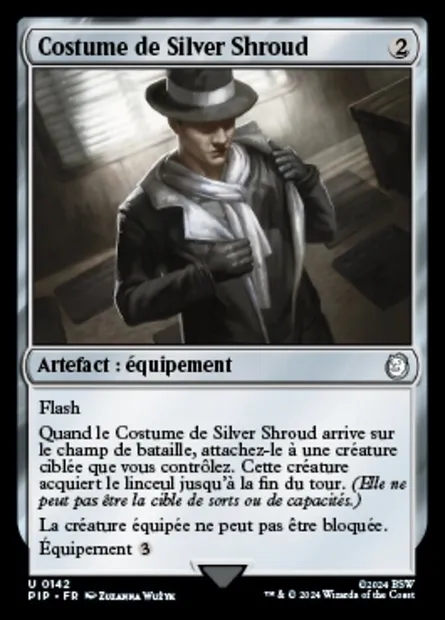 Costume de Silver Shroud, carte Magic PIP 142 — extension Fallout