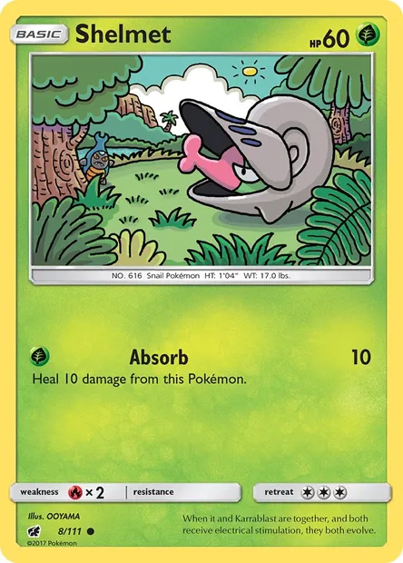 Shelmet, Pokémon card CIN 8 — Crimson Invasion set