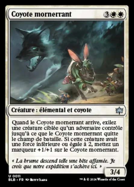 Coyote mornerrant, carte Magic BLB 11 — extension Bloomburrow